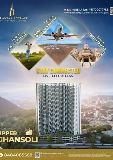 Atlanta Shilphata Strategic Location Map in Upper Ghansoli